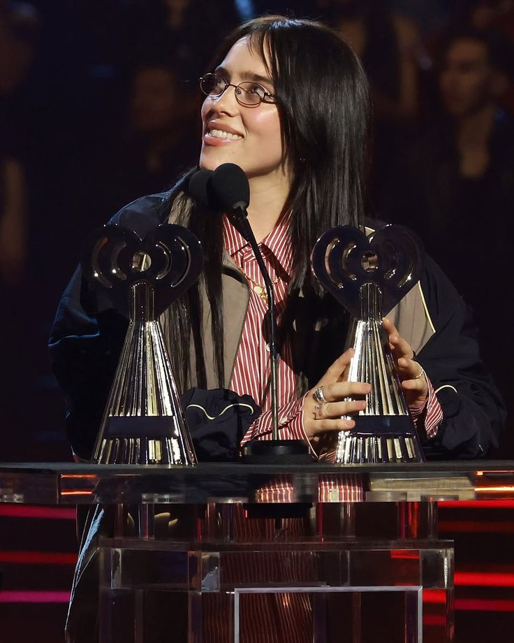 Billie Eilish performing at the Grammy Awards