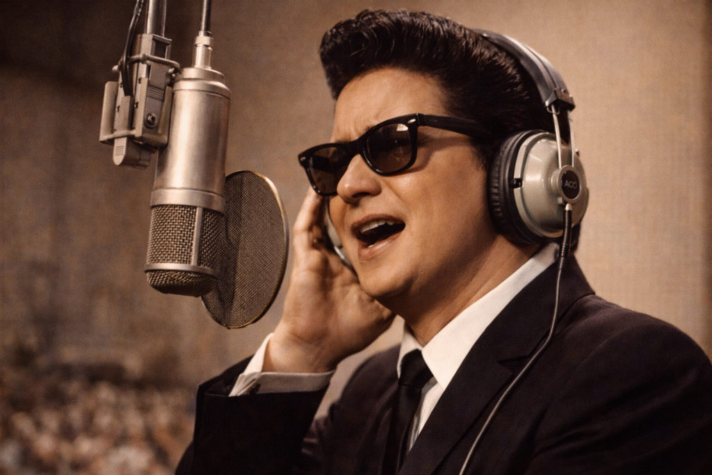 Roy Orbison in a studio-era portrait associated with his timeless heartbreak songs