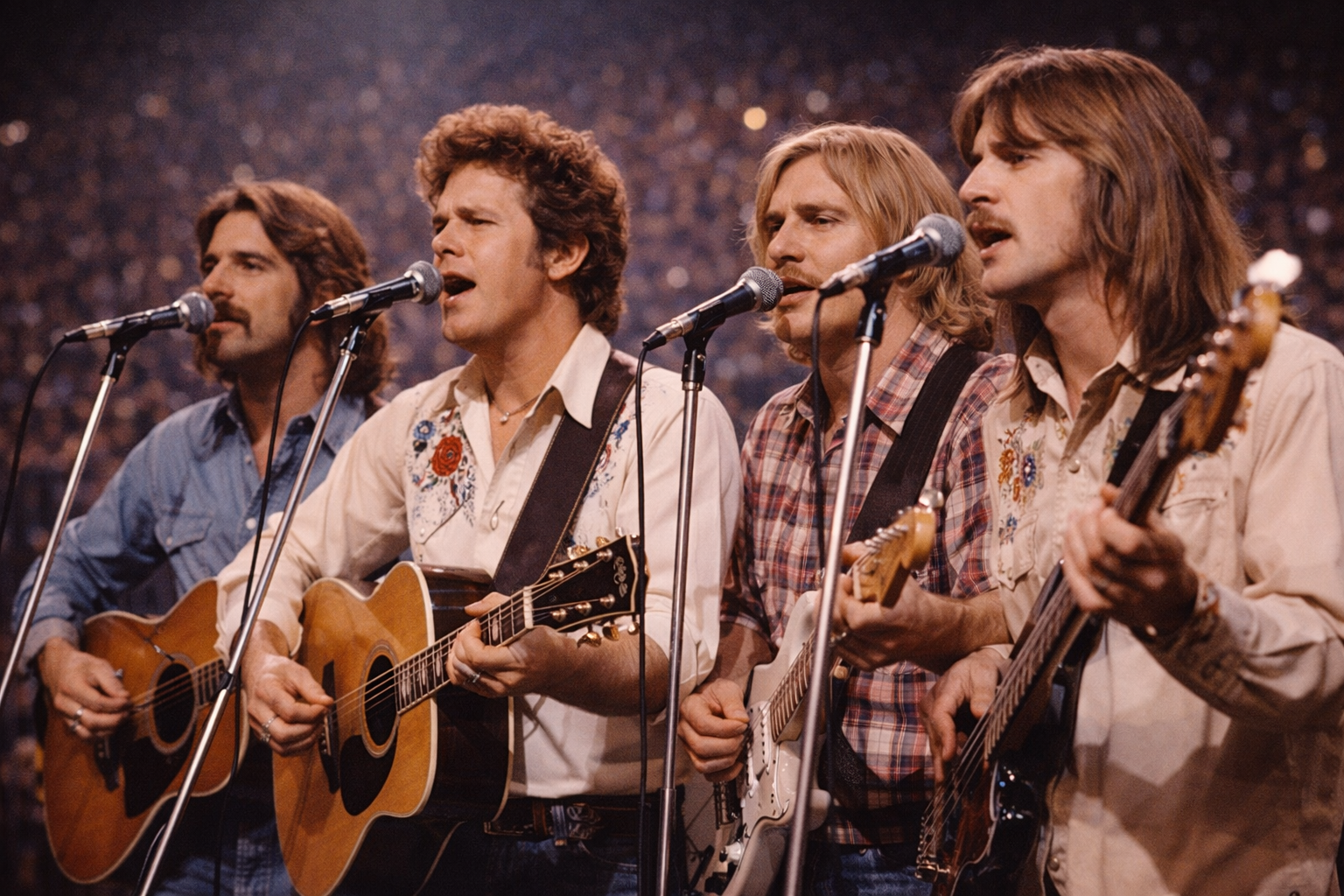 The Eagles performing live during the 1970s